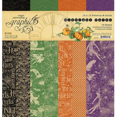Graphic 45 Midnight Tales Designpapier - Patterns & Solids Paper Pad